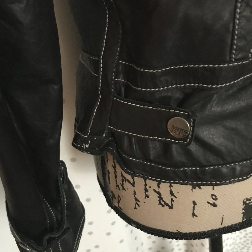 Miss Sixty Black Leather Vintage Jacket Medium - Picture 6 of 7